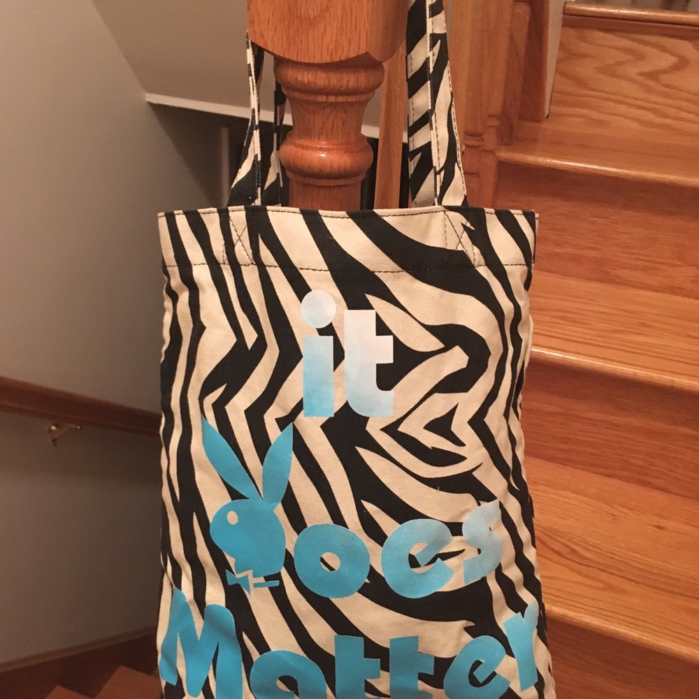 Playboy Bunny Zebra Tote Bag  Purse Vintage RARE